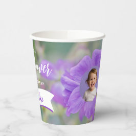 Purple Wildflower Custom Photo Template Birthday Pappbecher