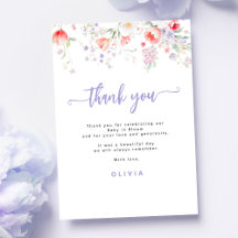 Purple wildflower floral baby in bloom shower