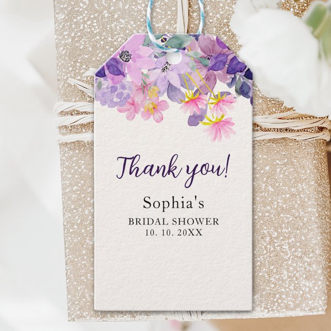 Purple Wildflower Spring Bridal Shower Theme Geschenkanhänger (Von Creator hochgeladen)