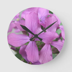 Purple Wildflowers Wall Clock Runde Wanduhr
