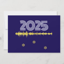 Purple wish card New Year with wave snowflakes Feiertagskarte