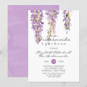 Purple Wisteria Bridesmaids Invitations de déjeune