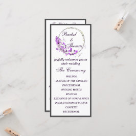 Purple Wisteria Themed Wedding Programm