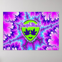 PurpleBlaZe Alien Kopf-Tyedye-Trippy-Poster
