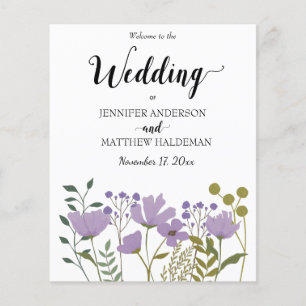 PurpleFloral, Simple Élégant programme de mariage