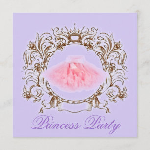 PurplePink Tutu Princess Invitation de fête d'anni