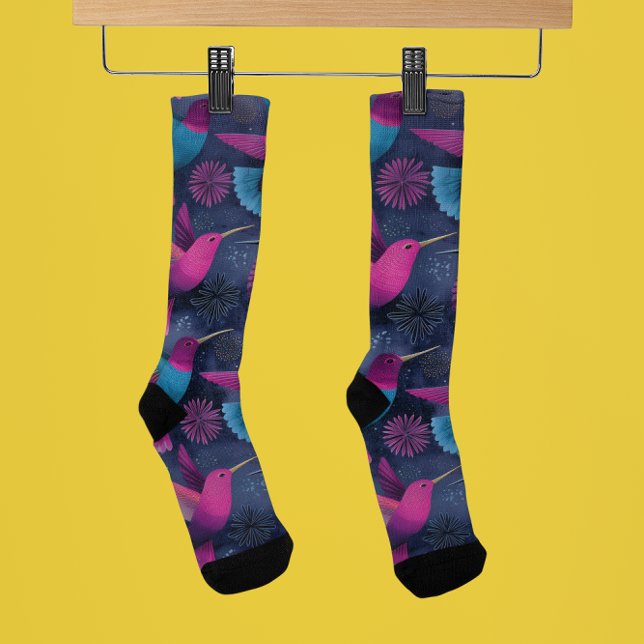 Purples Töne, Kolibris im Flug Socken (Von Creator hochgeladen)