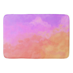 Purples und oranfarbene Abstrakte Wolken Badematte