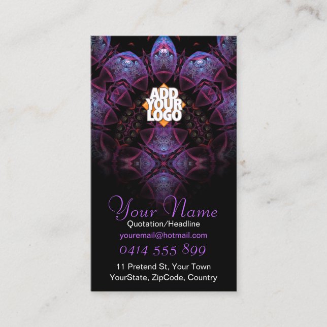 Purplezee v2 Fraktal Business Card Visitenkarte (Vorderseite)