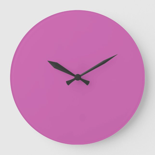 Purplisch rosa (feste Farbe) Große Wanduhr (Vorderseite)