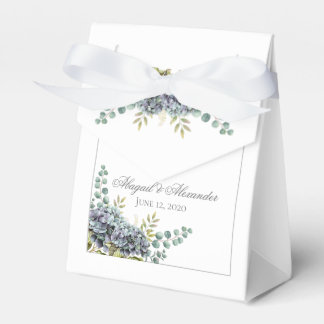 Purplish Hydrangeas Eucalyptus Favor Box Geschenkschachtel