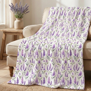 Purpur-Salbei-Grün-Lavendel-Blüten Fleecedecke