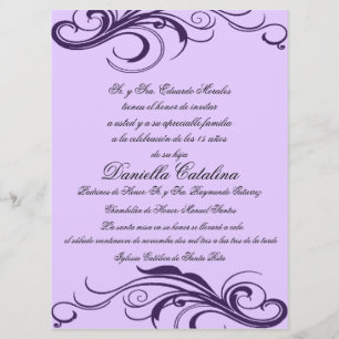 Púrpura Invitaciones de Quinceanera Einladung