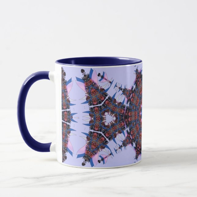 purpurblaue Fraktale Tasse (Links)