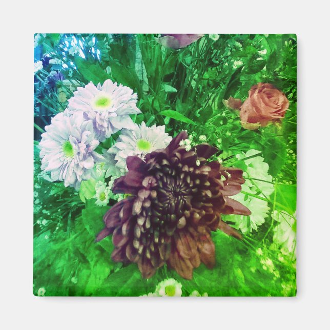 Purpurblumen Magnet (Vorne)