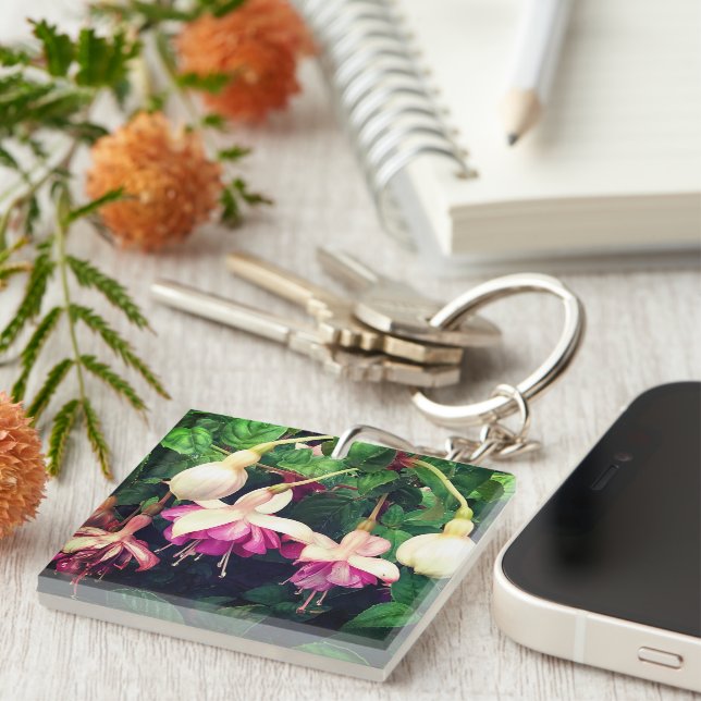 Purpurblumen Schlüsselanhänger (Vorderseite rechts)