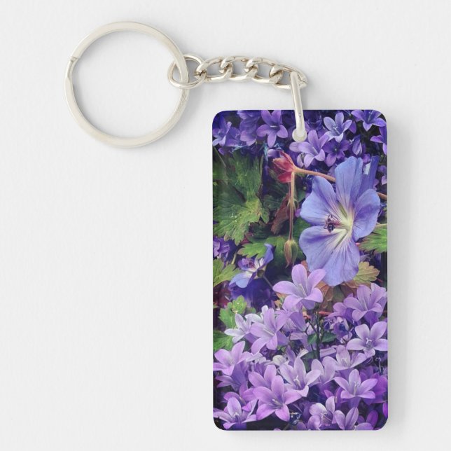 Purpurblumen Schlüsselanhänger (Vorderseite)