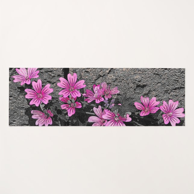 Purpurblumen Yogamatte (Vorderseite (Horizontal))
