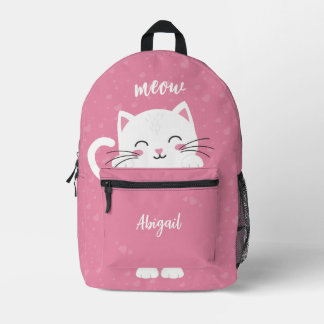 Purpurfarben, rosa Kitty Bedruckter Rucksack