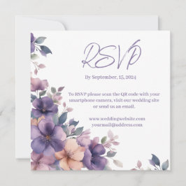Purpurrosa Blume auf der RSVP-Hochzeitkarte