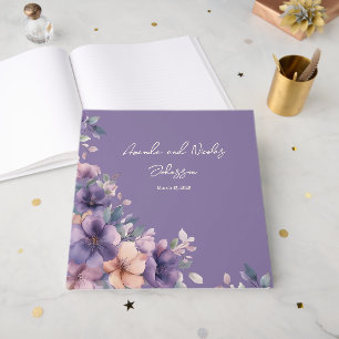 Purpurrosa Blume über das Gästebuch