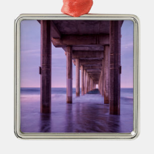 Purpurrote Dämmerung am Scripps Pier Ornament Aus Metall