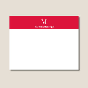 Purpurrote elegante personalisierte Buchstaben-Nam Mitteilungskarte