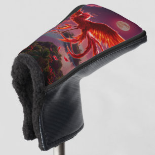 Purpurroter Phönix der mondbeschienenen Gezeiten. Golf Headcover