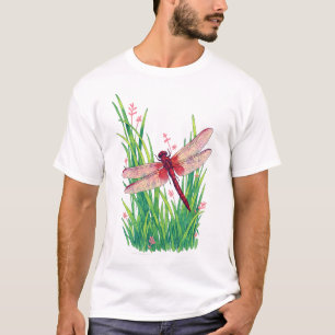 Purpurroter Sumpfgleiter Libelle grünes Gras T-Shirt
