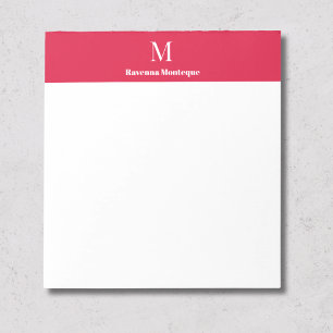 Purpurrotes personalisiertes Namensmonogramm Notizblock