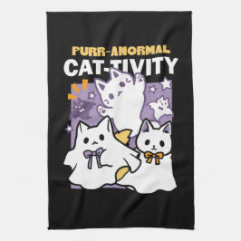 Purr-anormale Katzenbildung - Halloween-Katzen-Des Geschirrtuch