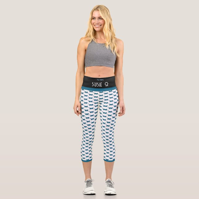 PURR BABY "BLACK" CUSTOM HIGH-WAISTED CAPRI PANTS LEGGINGS (Vorderseite)