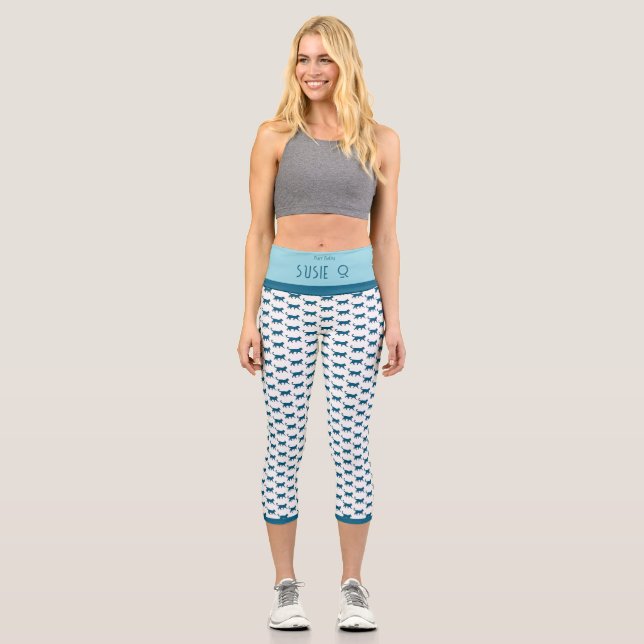 PURR BABY "BLUE" CUSTOM HIGH-WAISTED CAPRI PANTS LEGGINGS (Vorderseite)
