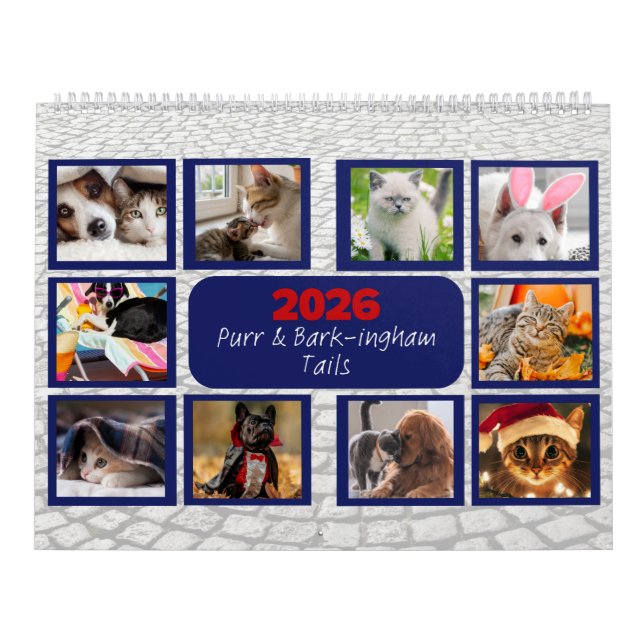 'Purr & Bark-ingham Tails' Haustier individuell ge Kalender (Titelbild)