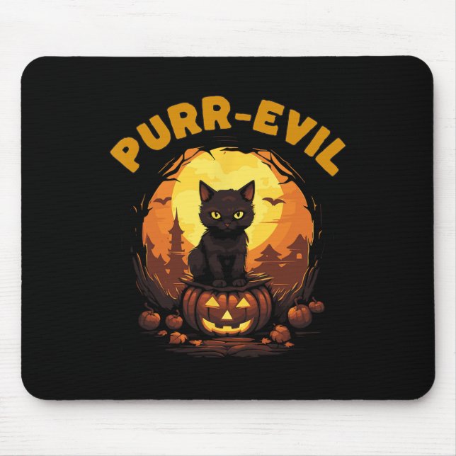 Purr-böse Spuk Katze Halloween Mousepad (Vorne)