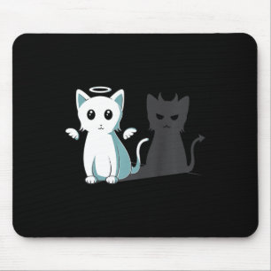 Purr Evil Devil Cat Happy Halloween Cat Angel Devi Mousepad