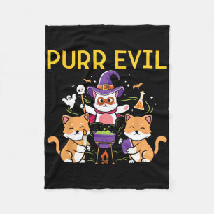 Purr Evil Halloween Katzen Hexen Spaß Spooky Katze Fleecedecke