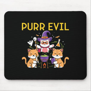 Purr Evil Halloween Katzen Hexen Spaß Spooky Katze Mousepad