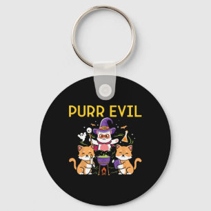 Purr Evil Halloween Katzen Hexen Spaß spuke Katzen Schlüsselanhänger