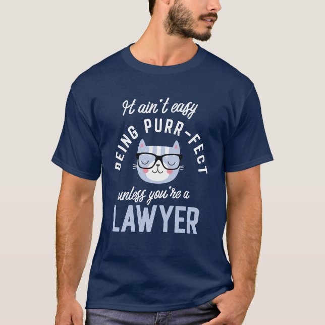 Purr-Fect Anwalt Cat Lover Geschenke T-Shirt (Vorderseite)