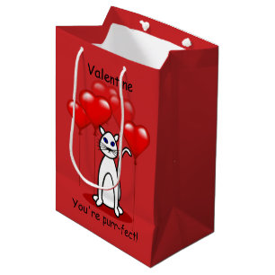 Purr-fect Cat Valentine Med Geschenktasche Mittlere Geschenktüte