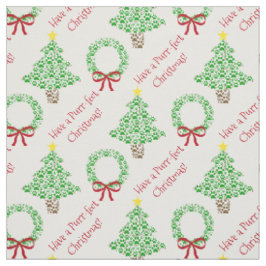 Purr fect Christmas Fun Paw Print Trees & Wreaths Stoff