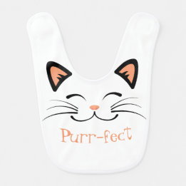Purr-fect Kitty Face Graphic Babylätzchen