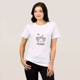 Purr-fect Meoww! - Niedliches Katzengesicht Tri-Blend Shirt