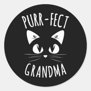 Purr-fect Oma Fur Mama Niedlich Katzenklumpen Runder Aufkleber