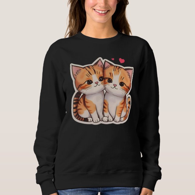 “Purr-fect Pair” “Double the Whiskers, Double the  Sweatshirt (Vorderseite)