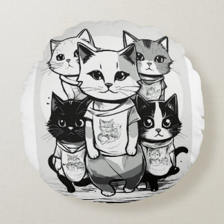 Purr-fect Posse Pillow Rundes Kissen