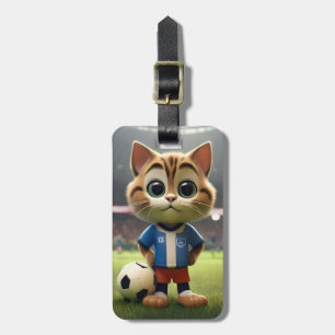"Purr-fect-Striker: Die 3D-Fußball-Katze" Gepäckanhänger