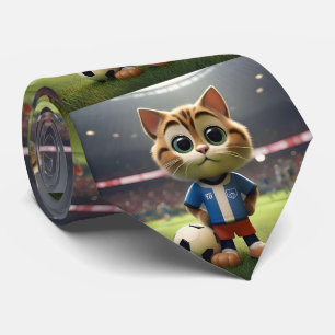 "Purr-fect-Striker: Die 3D-Fußball-Katze" Krawatte