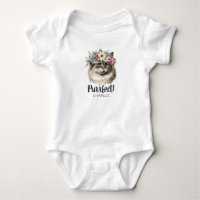Purr-fect Watercolor Cat Funny Pun Monogram Name